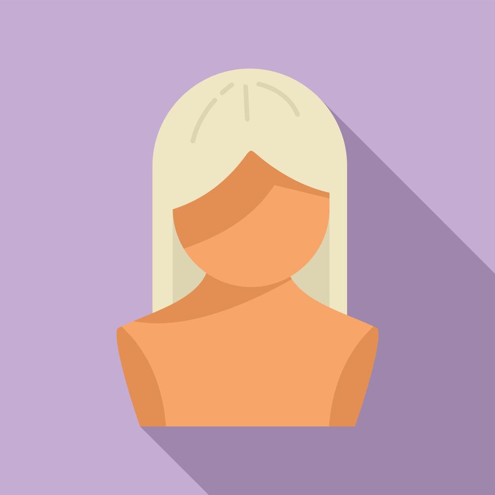 Character wig icon flat vector. Hair style vector