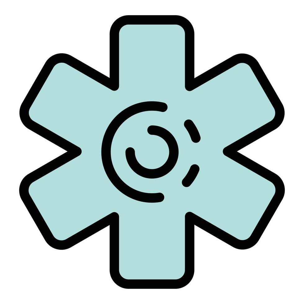 Medical cross icon color outline vector
