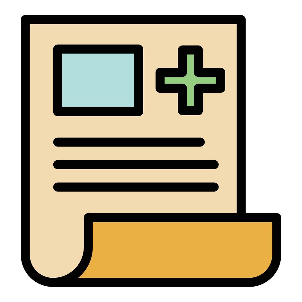 Medical record icon color outline vector