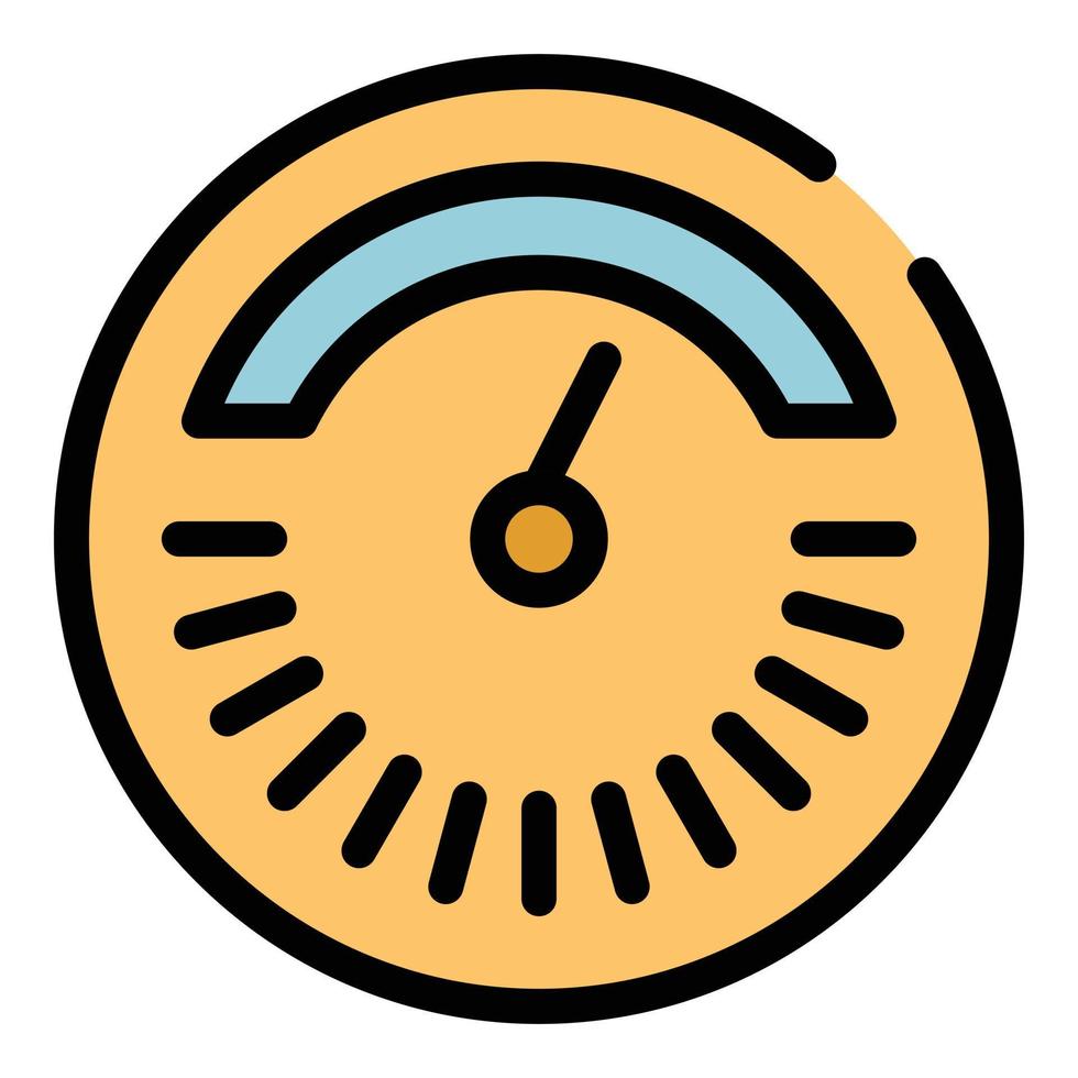 Round thermometer icon color outline vector