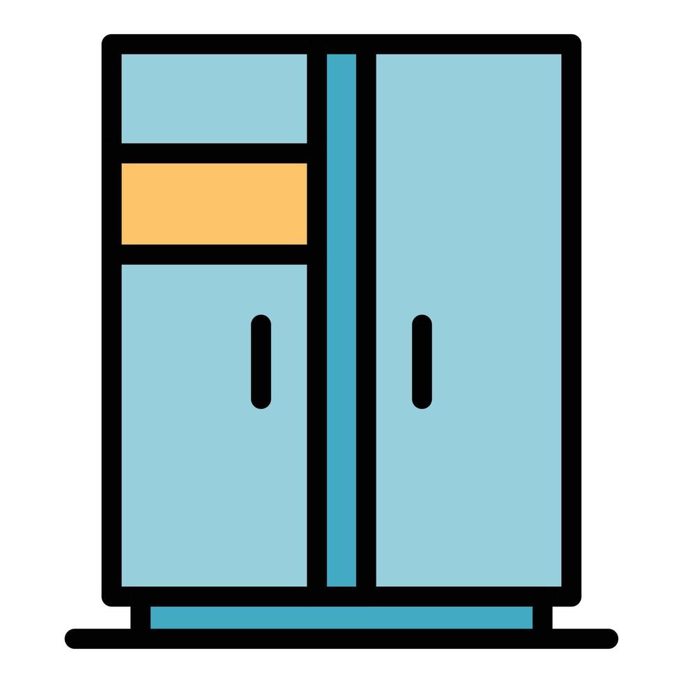 Double leaf refrigerator icon color outline vector