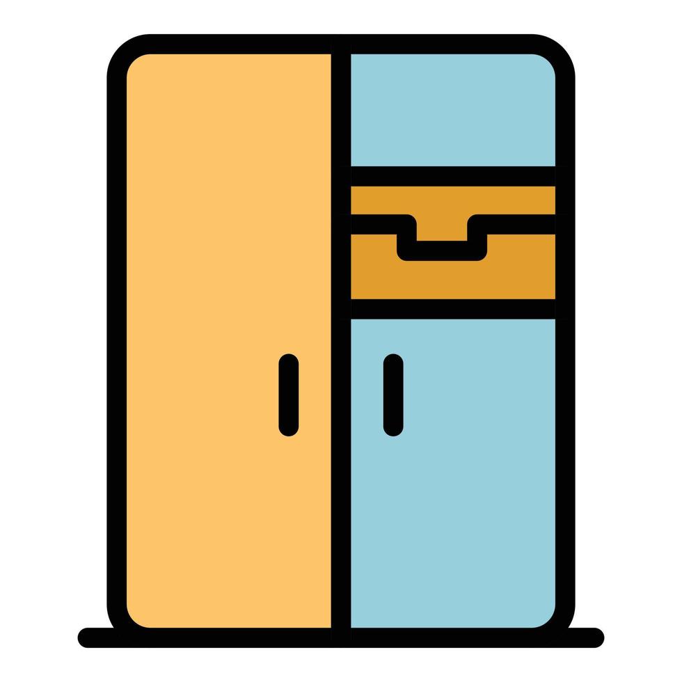 Modern refrigerator icon color outline vector