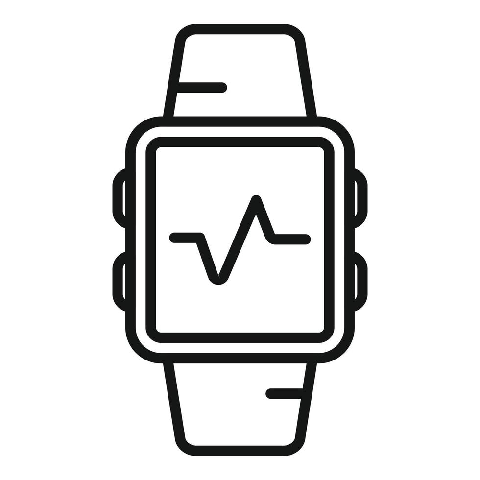 Smartwatch icon outline vector. Diet food vector
