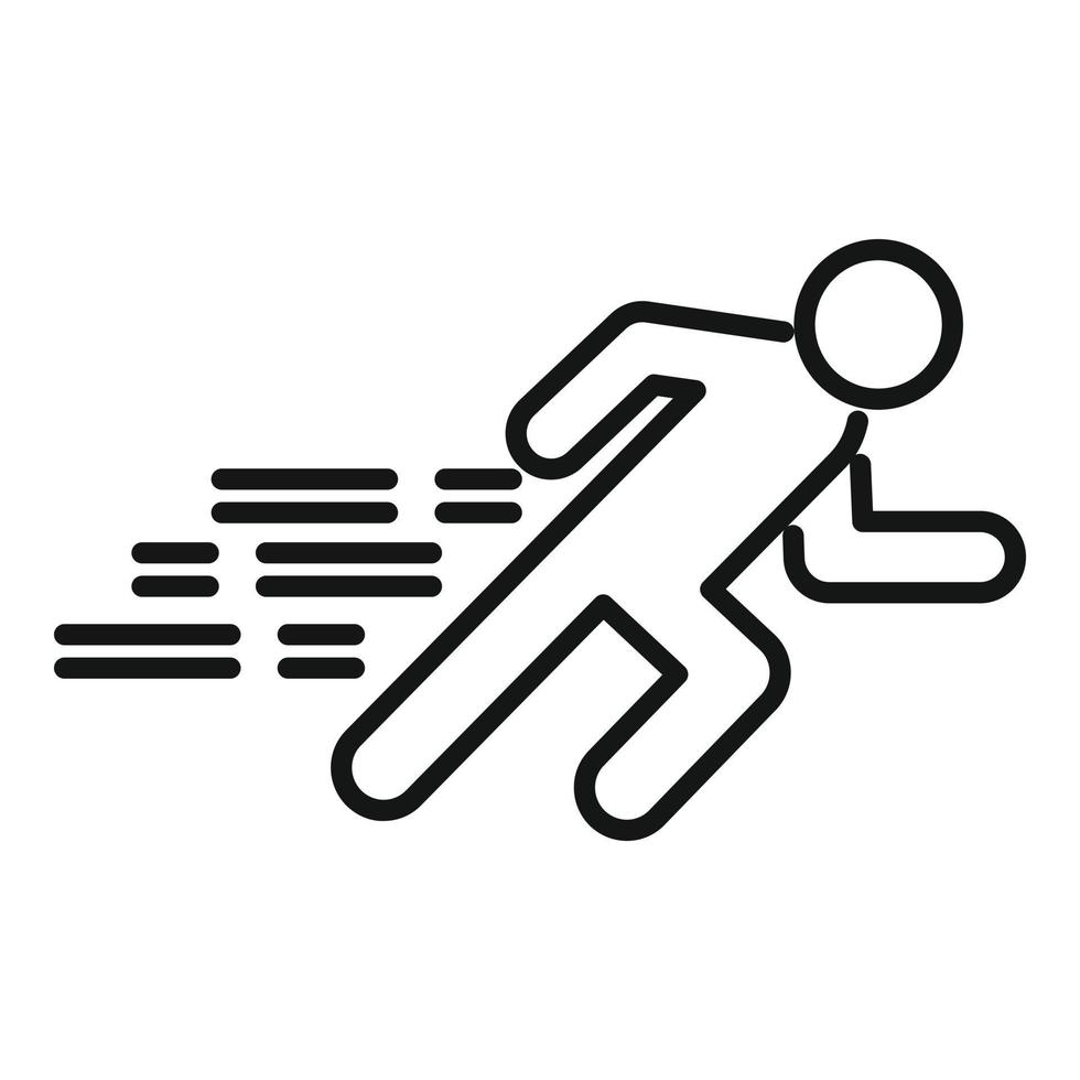 Running man icon outline vector. Loss health vector