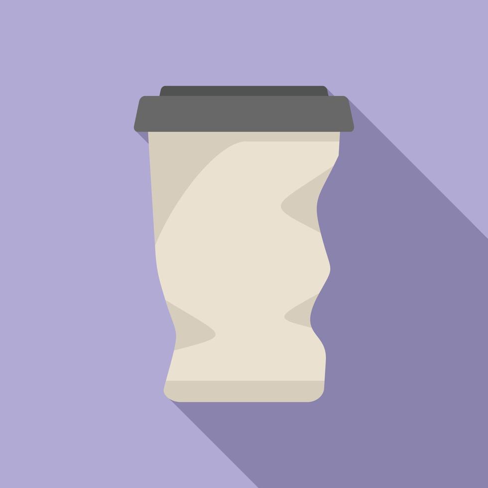 Paper cup recycle icon flat vector. Trash garbage vector