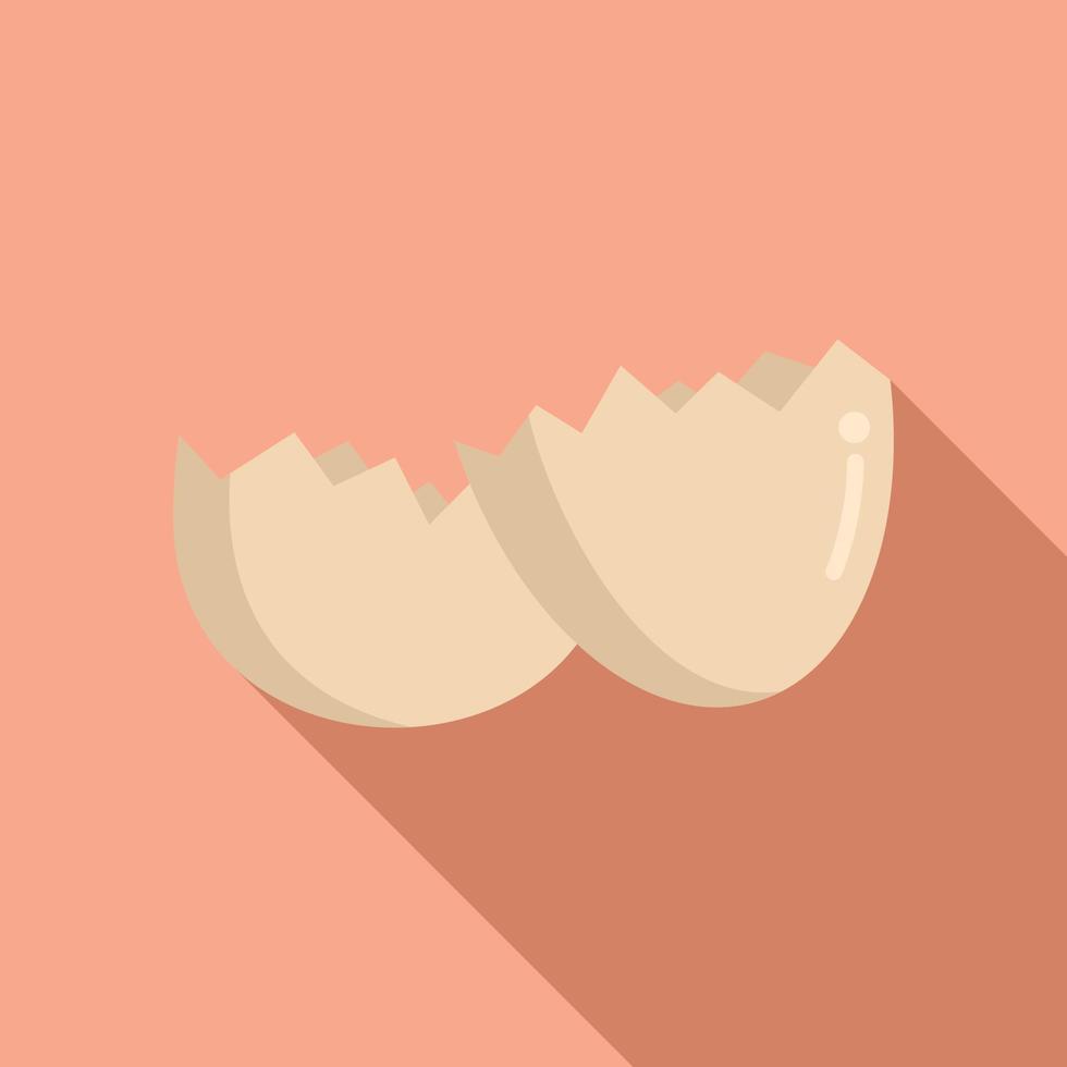 Egg shell trash icon flat vector. Waste food vector