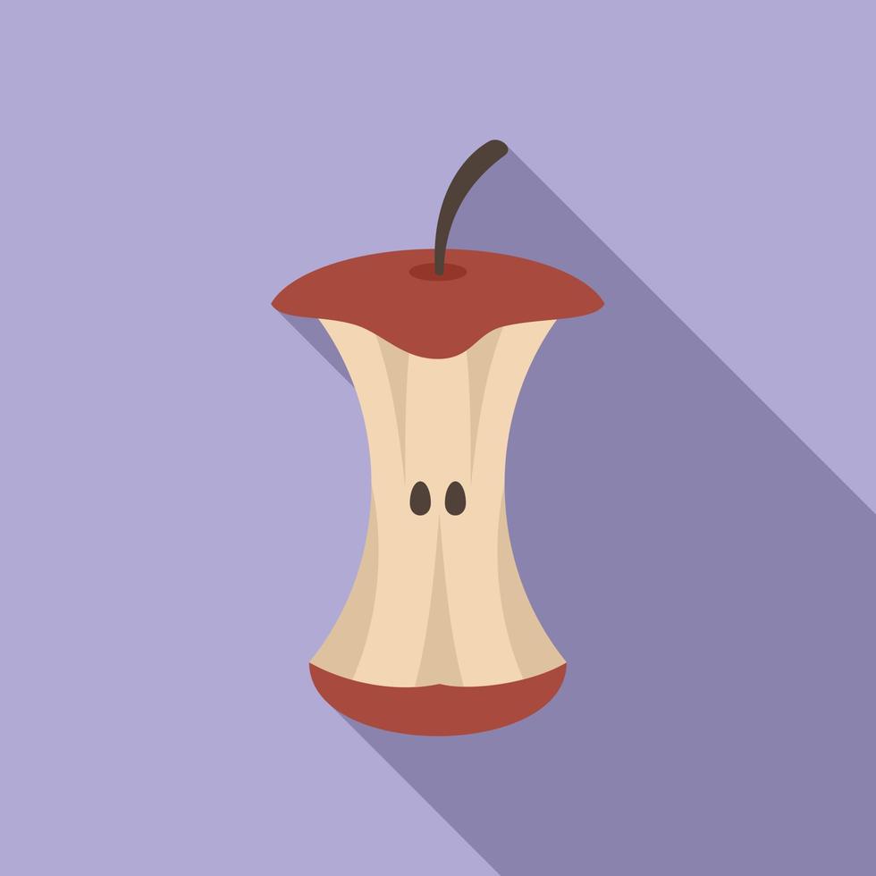 vector plano de icono de papelera de manzana. Comida de desperdicio