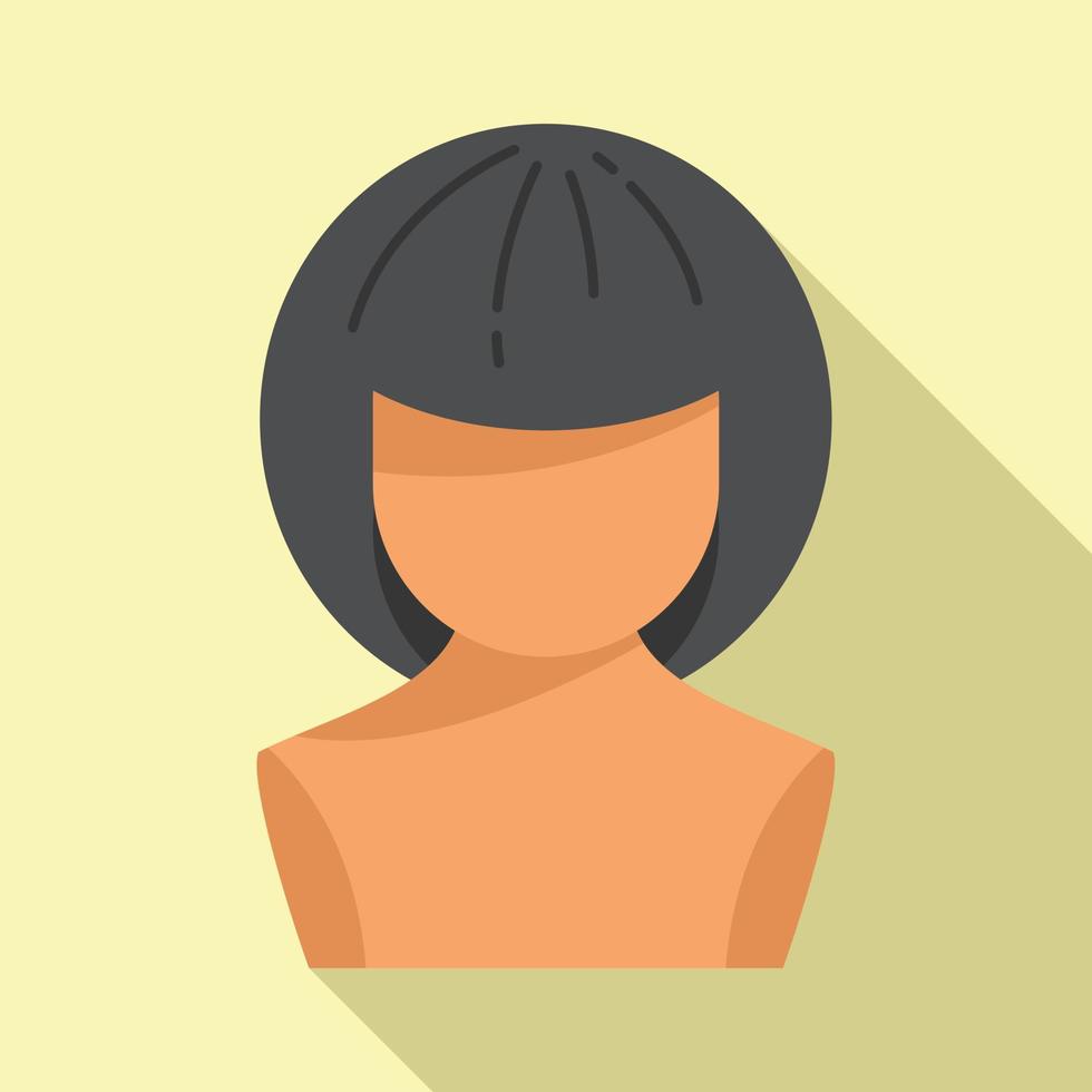 Carnival wig icon flat vector. Long hair vector