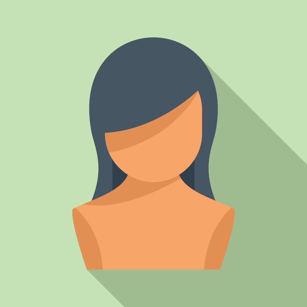 Face wig icon flat vector. Haircut style vector