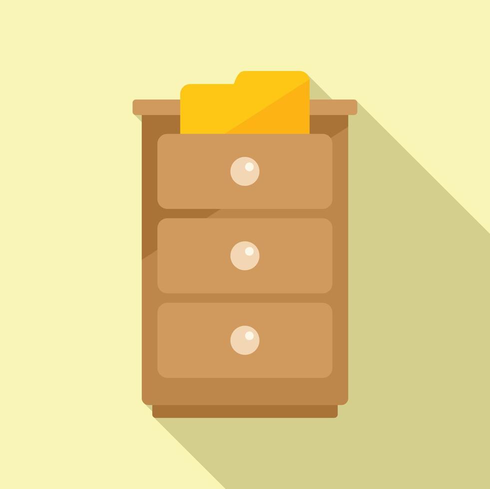 Office drawer icon flat vector. Crm data vector