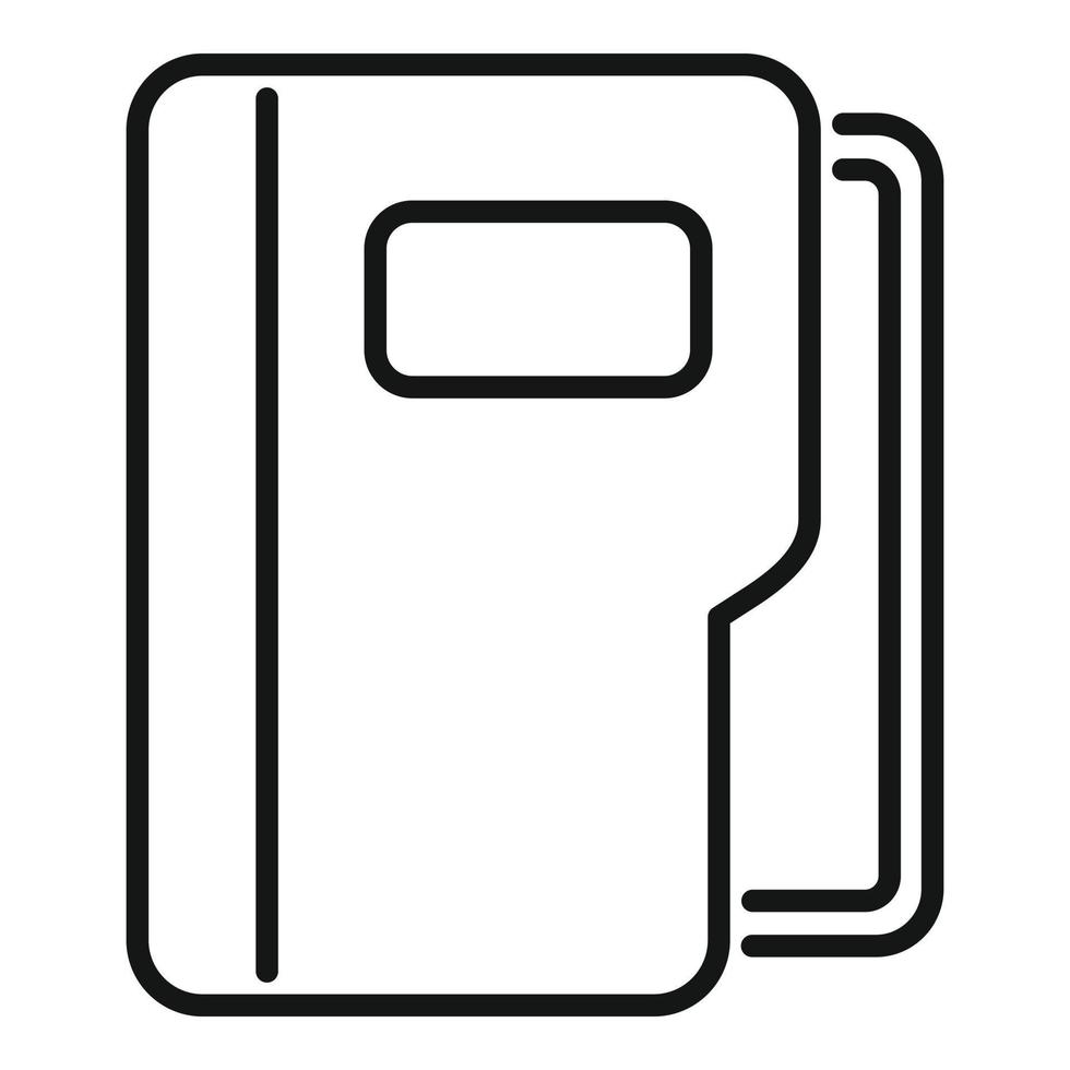 Folder icon outline vector. Crm database vector