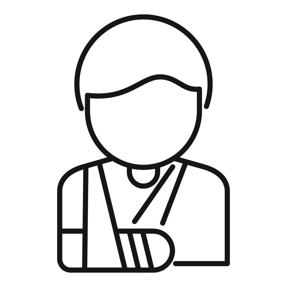 Therapist patient icon outline vector. Hospital care vector
