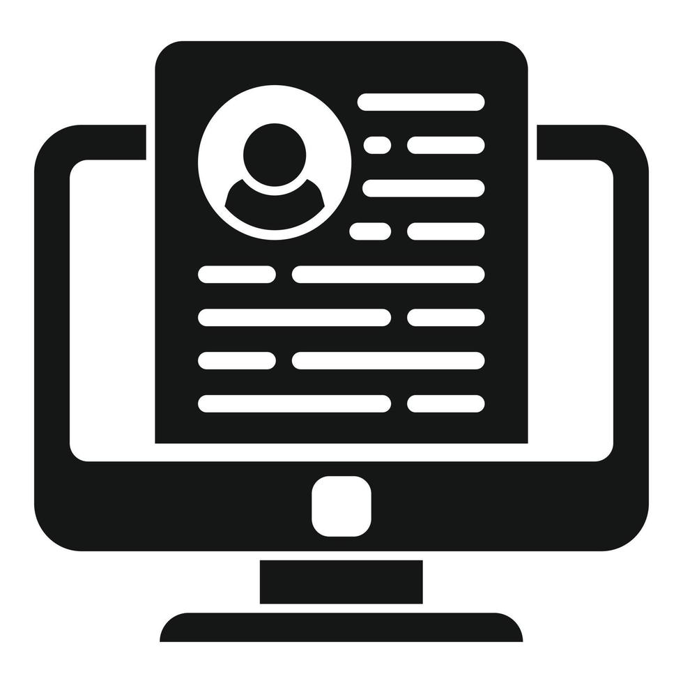 Monitor system icon simple vector. Platform database vector