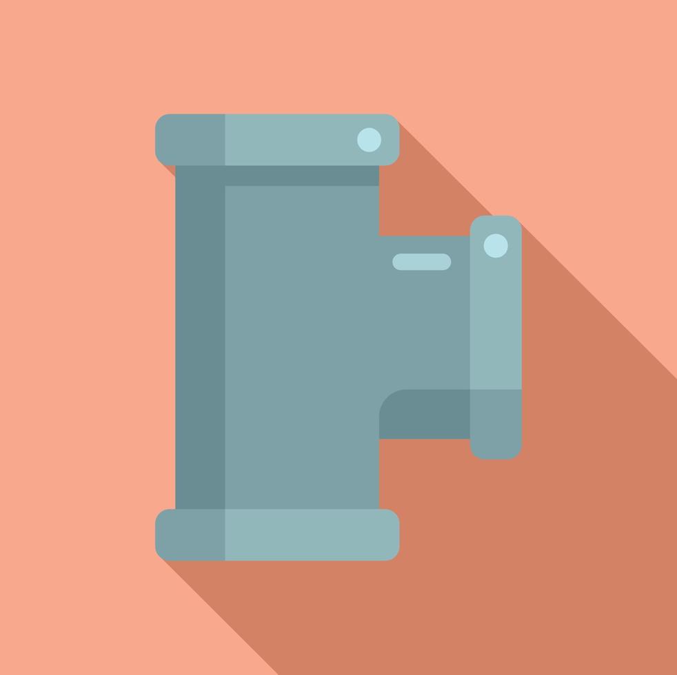 Plumb pipe icon flat vector. Steel system vector