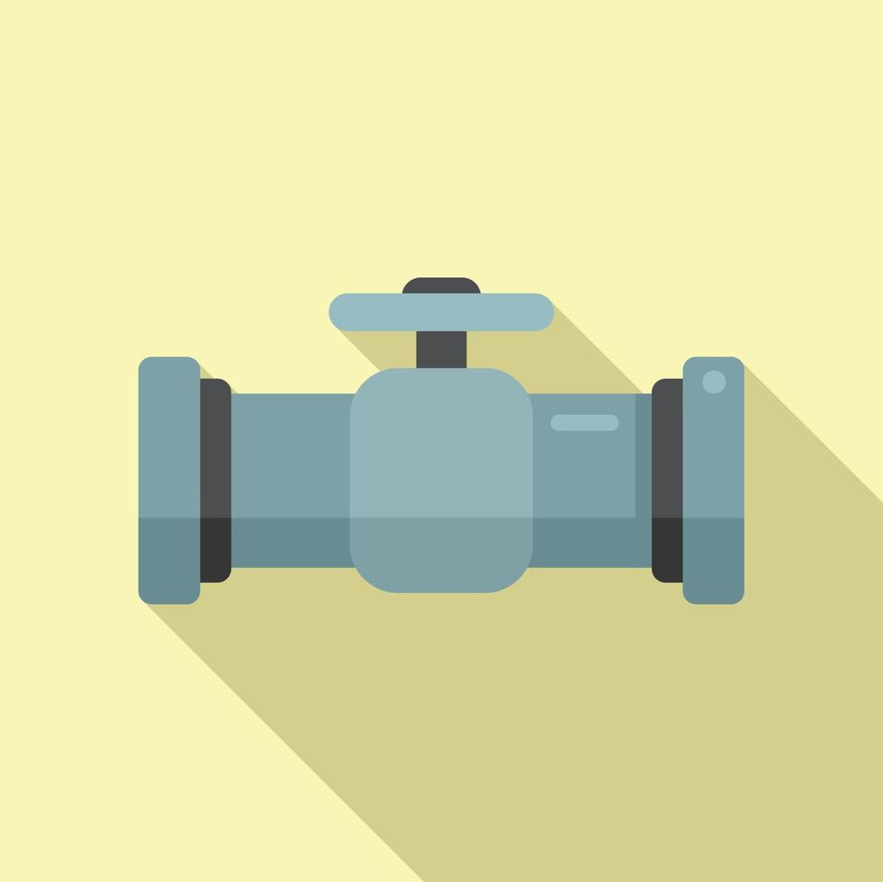Pipe tap icon flat vector. Pipeline drain vector