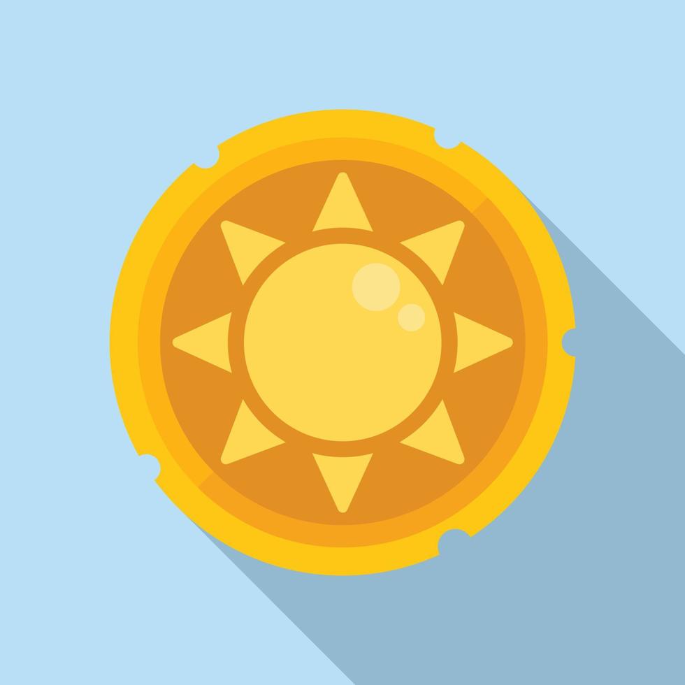 sol amuleto icono vector plano. fortuna china