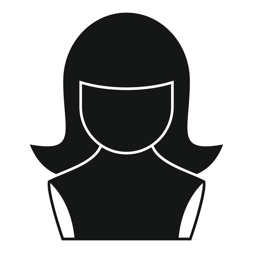 Lady wig icon simple vector. Long hair vector