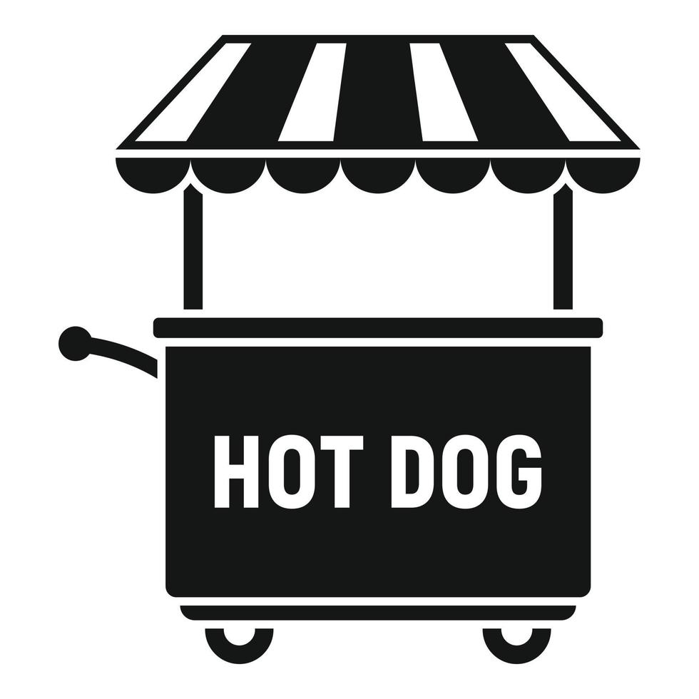 vector simple de icono de comida de perro caliente. soporte de carro