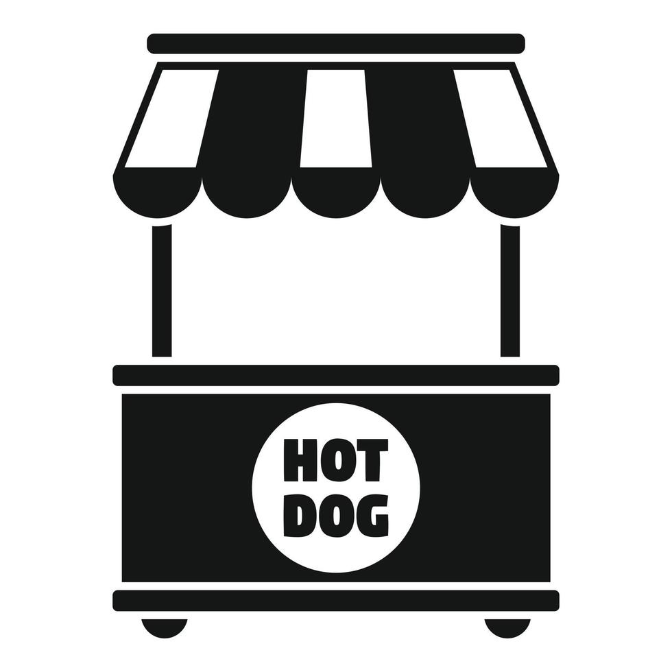 icono de puesto de perritos calientes vector simple. quiosco de la calle