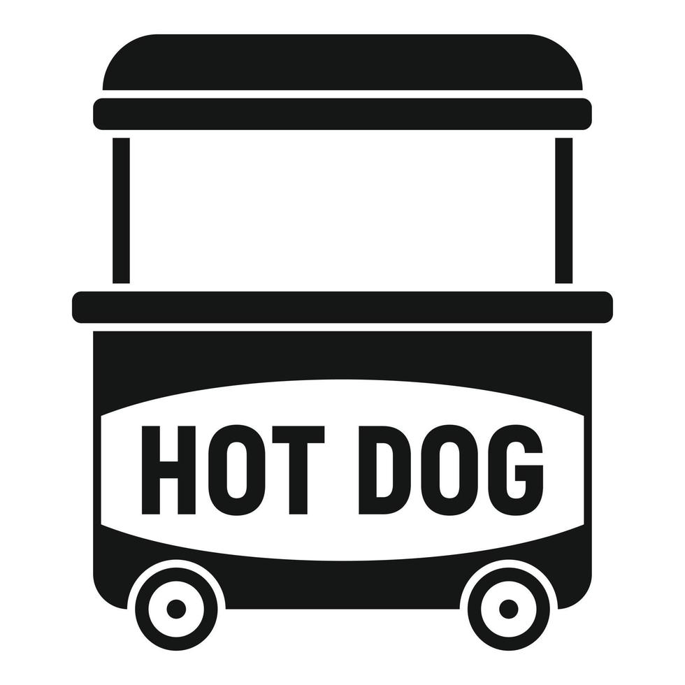 vector simple de icono de comida rápida. carro de perritos calientes