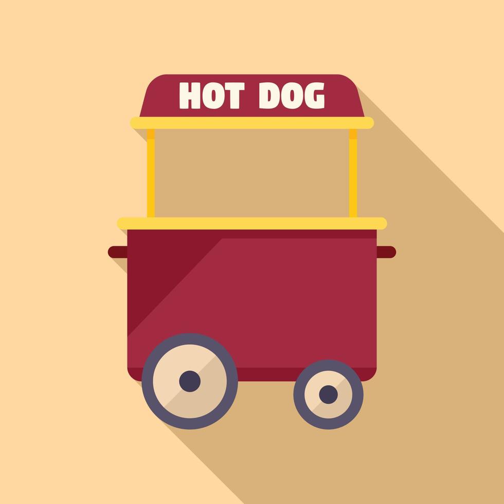 Park hotdog cart icon flat vector. Food stand vector