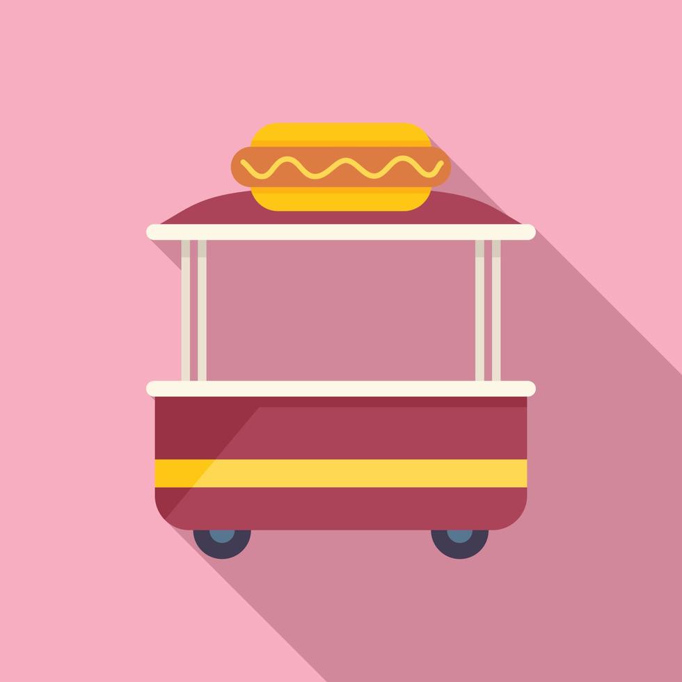 Stand hotdog icono vector plano. Pancho