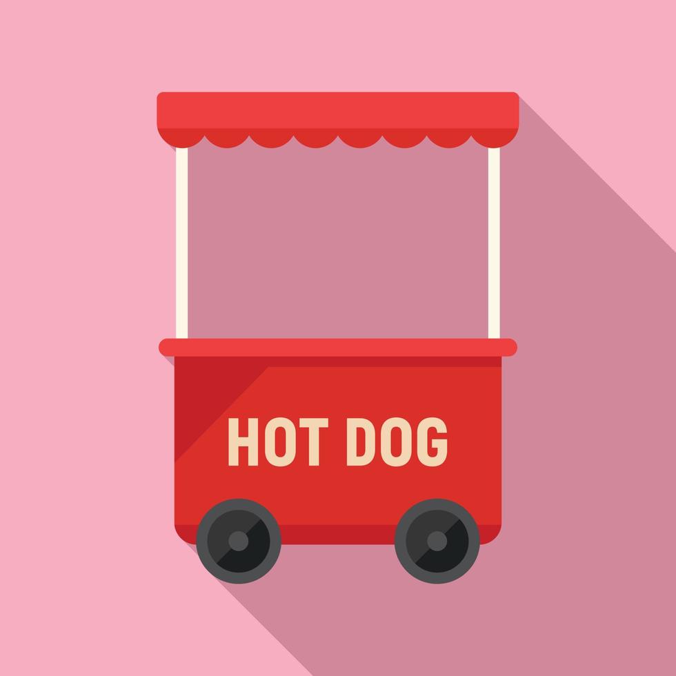 Fast hot dog icon flat vector. Cart food vector