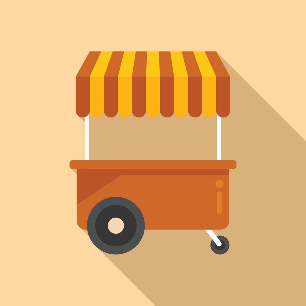 Snack cart icon flat vector. Market shop vector