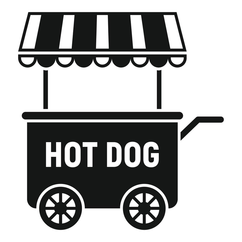 vector simple del icono del mercado de perros calientes. tienda de bocadillos
