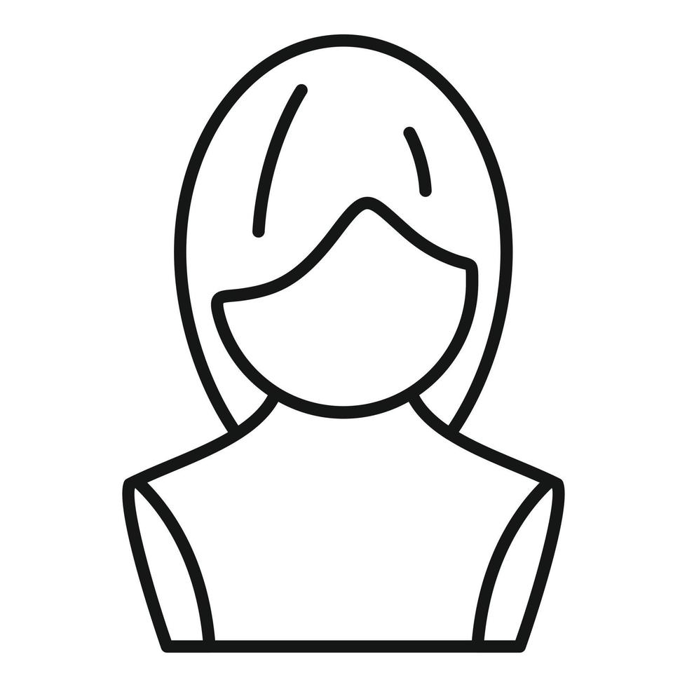 Hair wig icon outline vector. Head style vector