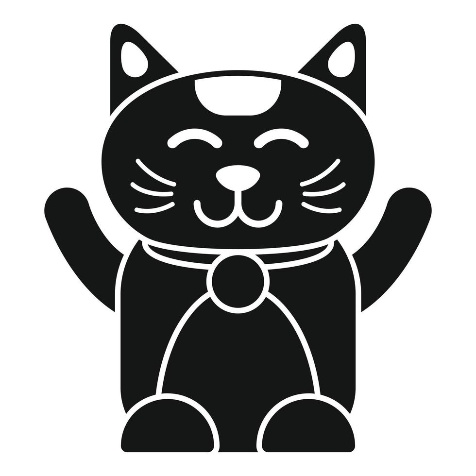 Chinese lucky cat icon simple vector. Maneki japan vector