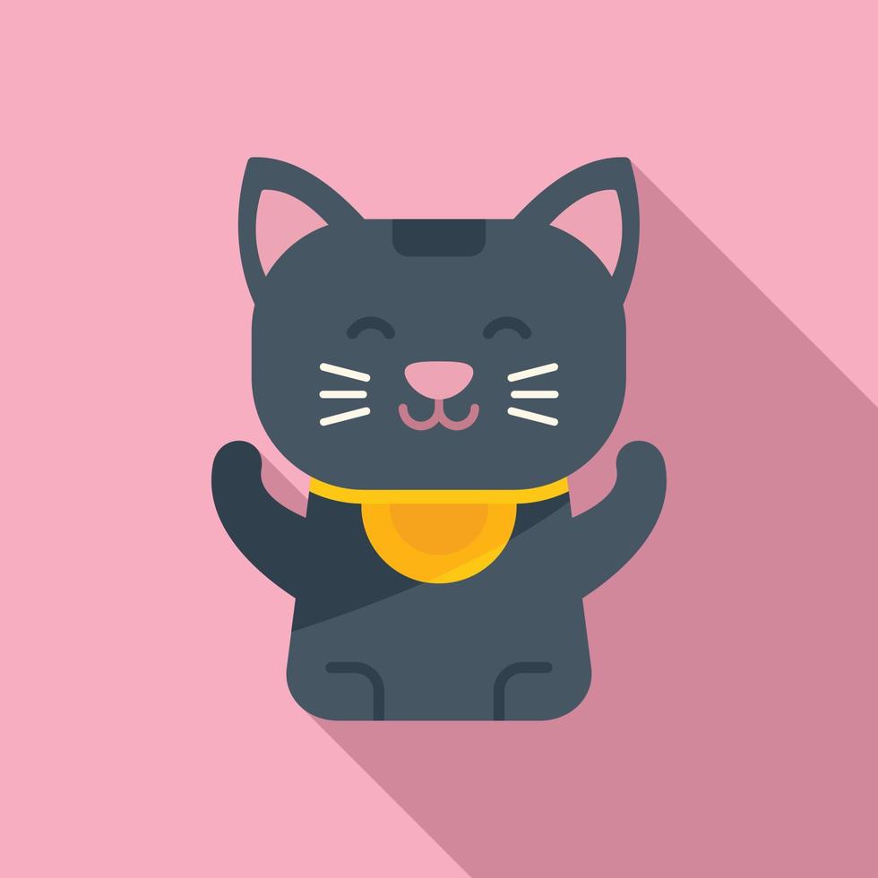 Lucky cat toy icon flat vector. Neko japan vector