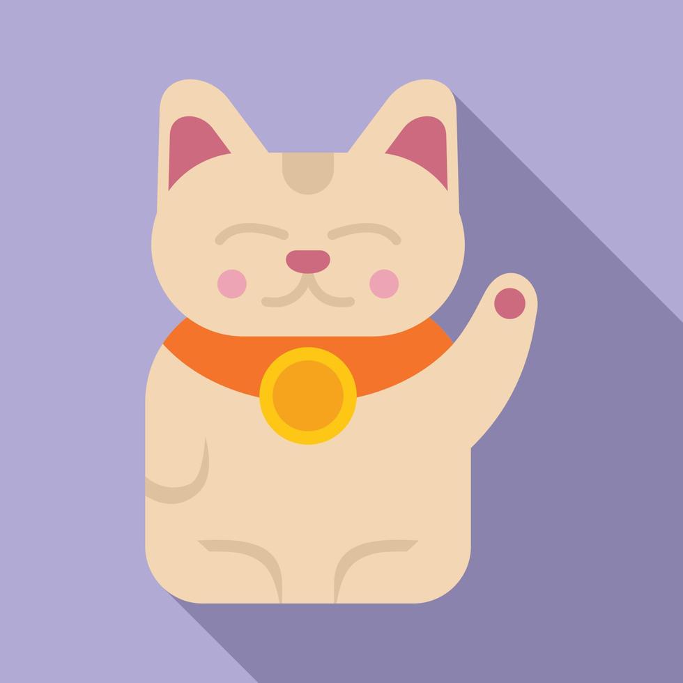 Neko lucky cat icon flat vector. Japan fortune vector