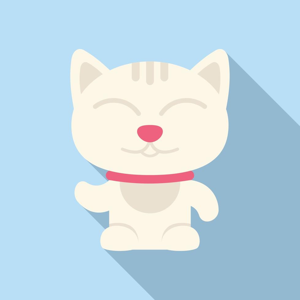 icono de gato de la suerte vector plano. maneki japón