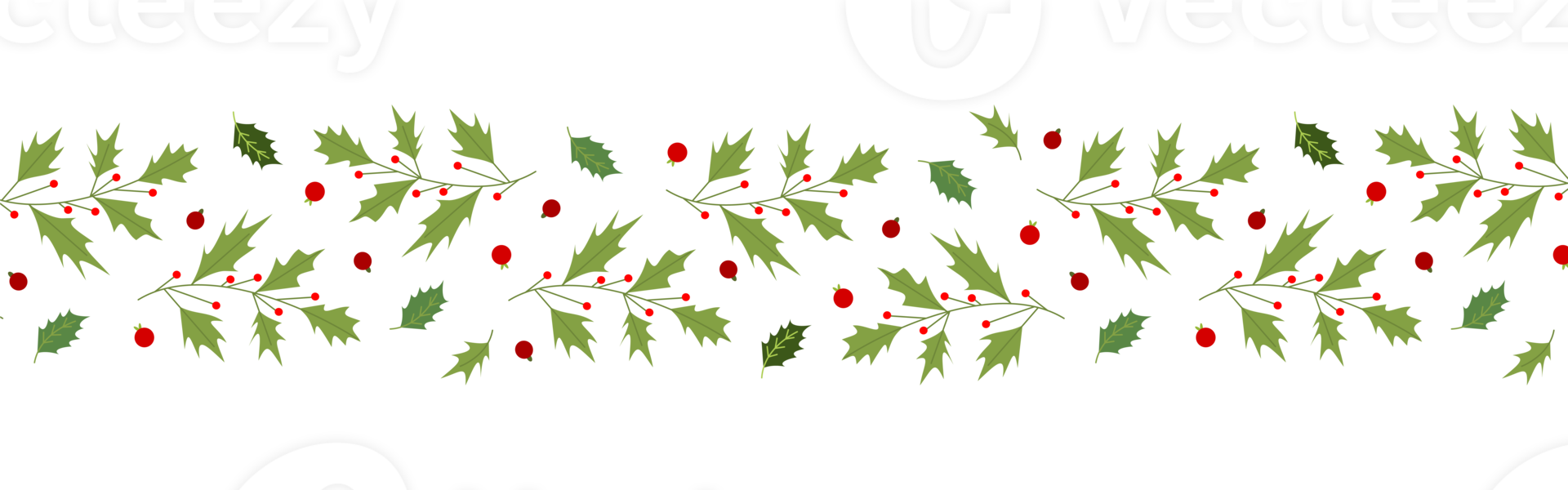 Leaves and flowers pattern for Christmas decoration png