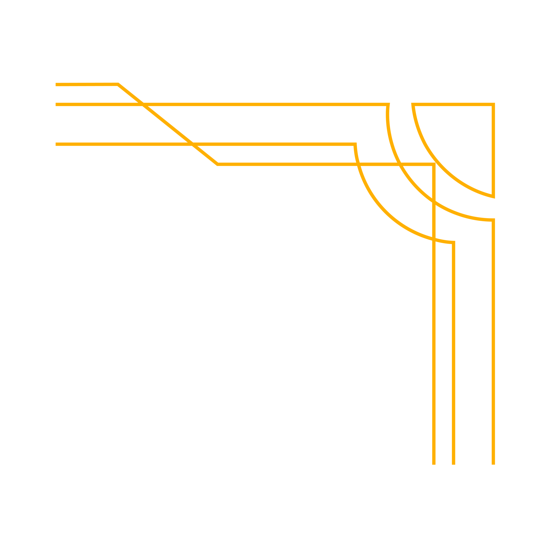 adorno de trazo de contorno art decó de esquina en color dorado para un