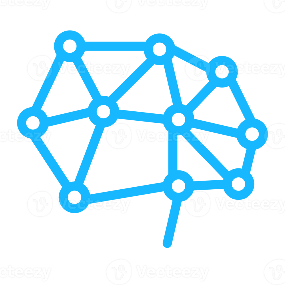 Brain networking icon design for Artificial intelligence technology theme png