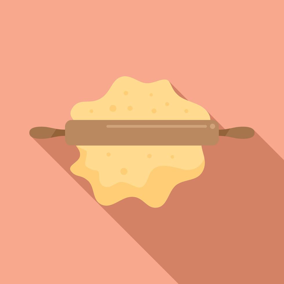 Dough icon flat vector. Pizza bread vector