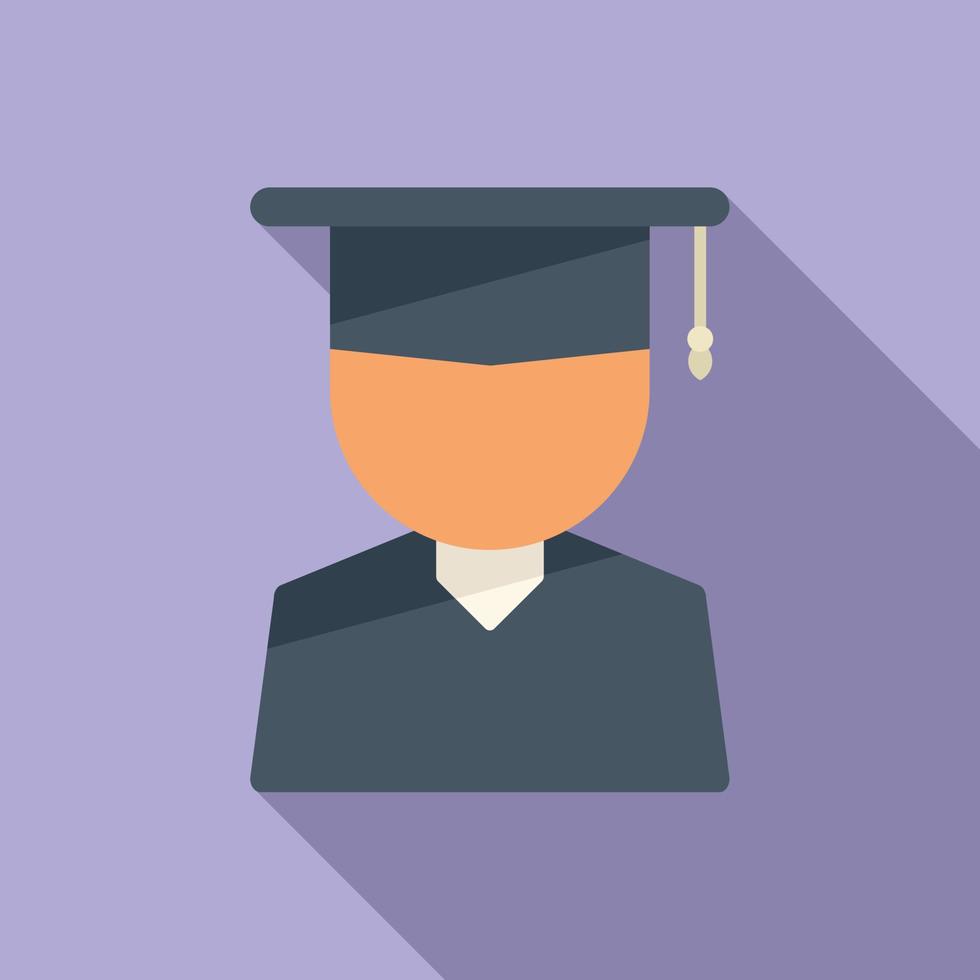 Student graduation icon flat vector. Online study vector