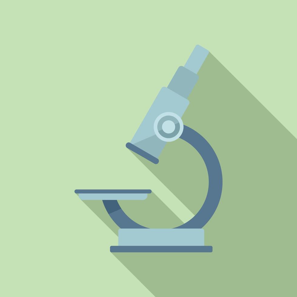 School microscope icon flat vector. University study vector