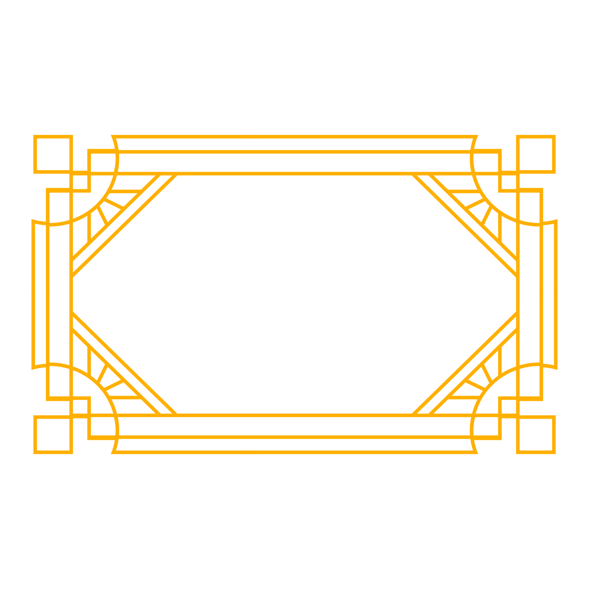 Free Art deco frame outline stroke in golden color for classy and