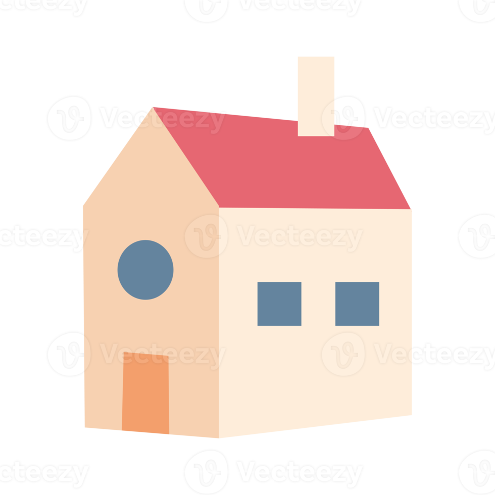 winziges haus in der flachen designillustration png