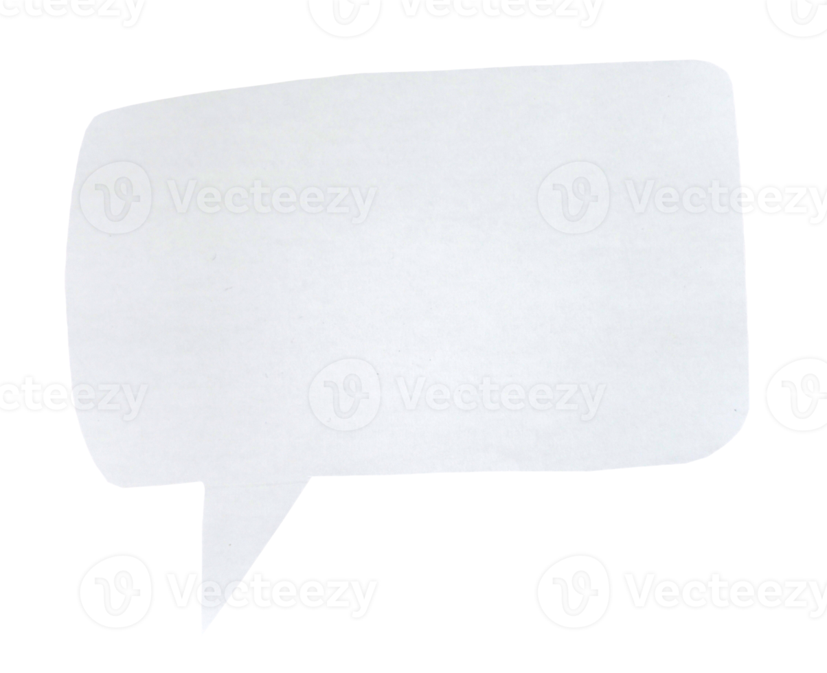 Paper bubble text in rectangle shape. Bubble speech in white crumpled paper texture. png