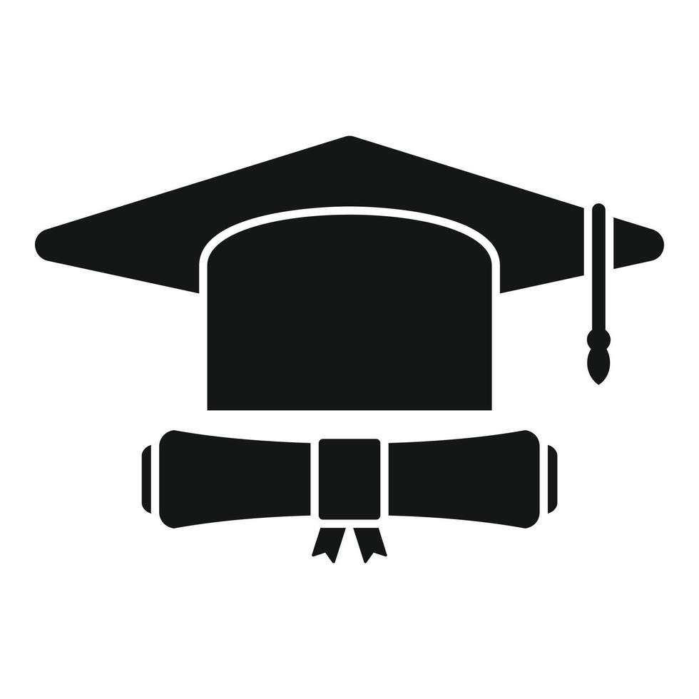 icono de gorra de grado vector simple. diploma de la escuela