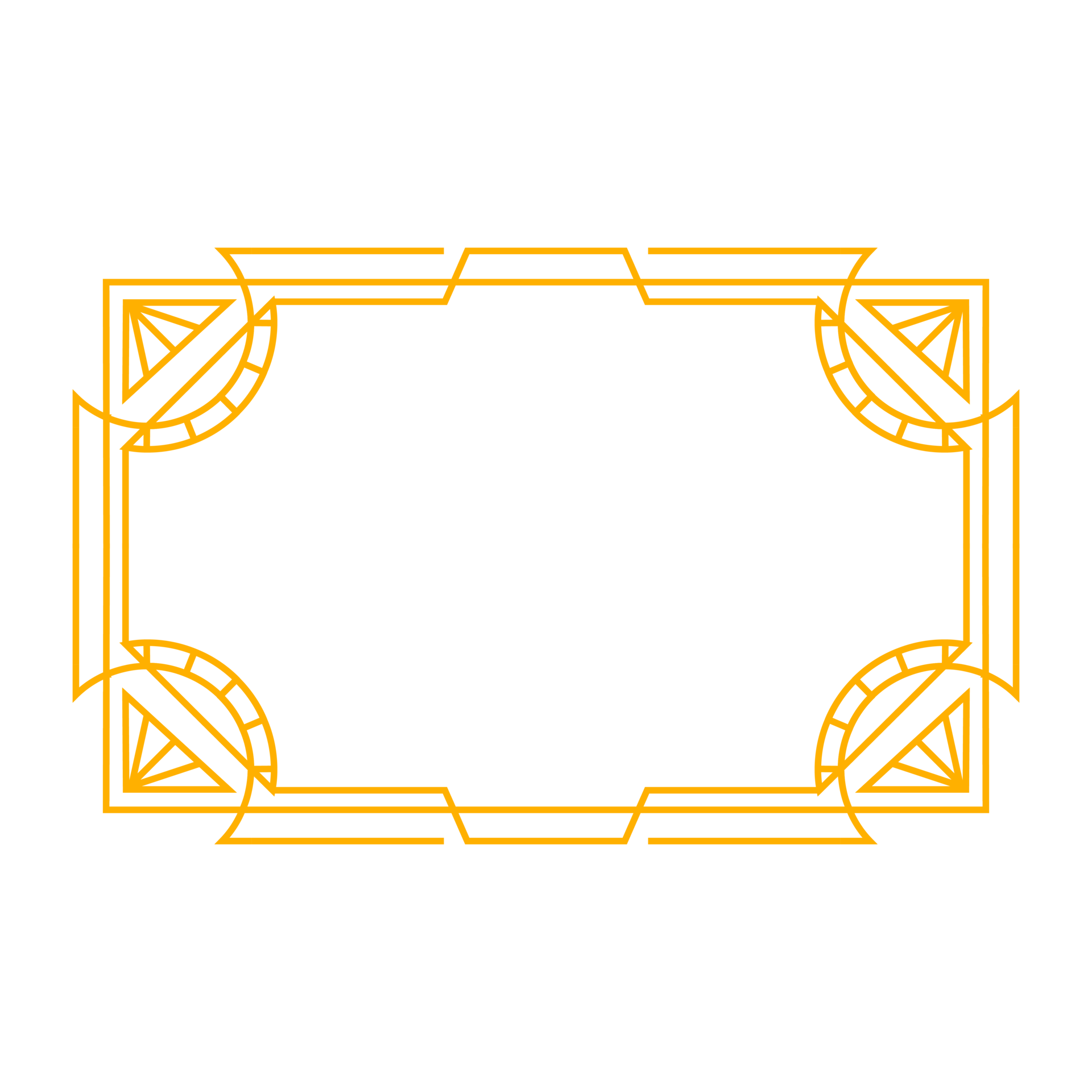 Art deco frame outline stroke in golden color for classy and luxury