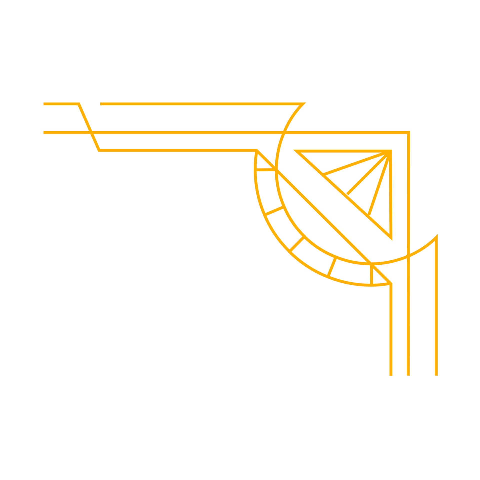 Corner Art deco outline stroke ornament in golden color for classy and