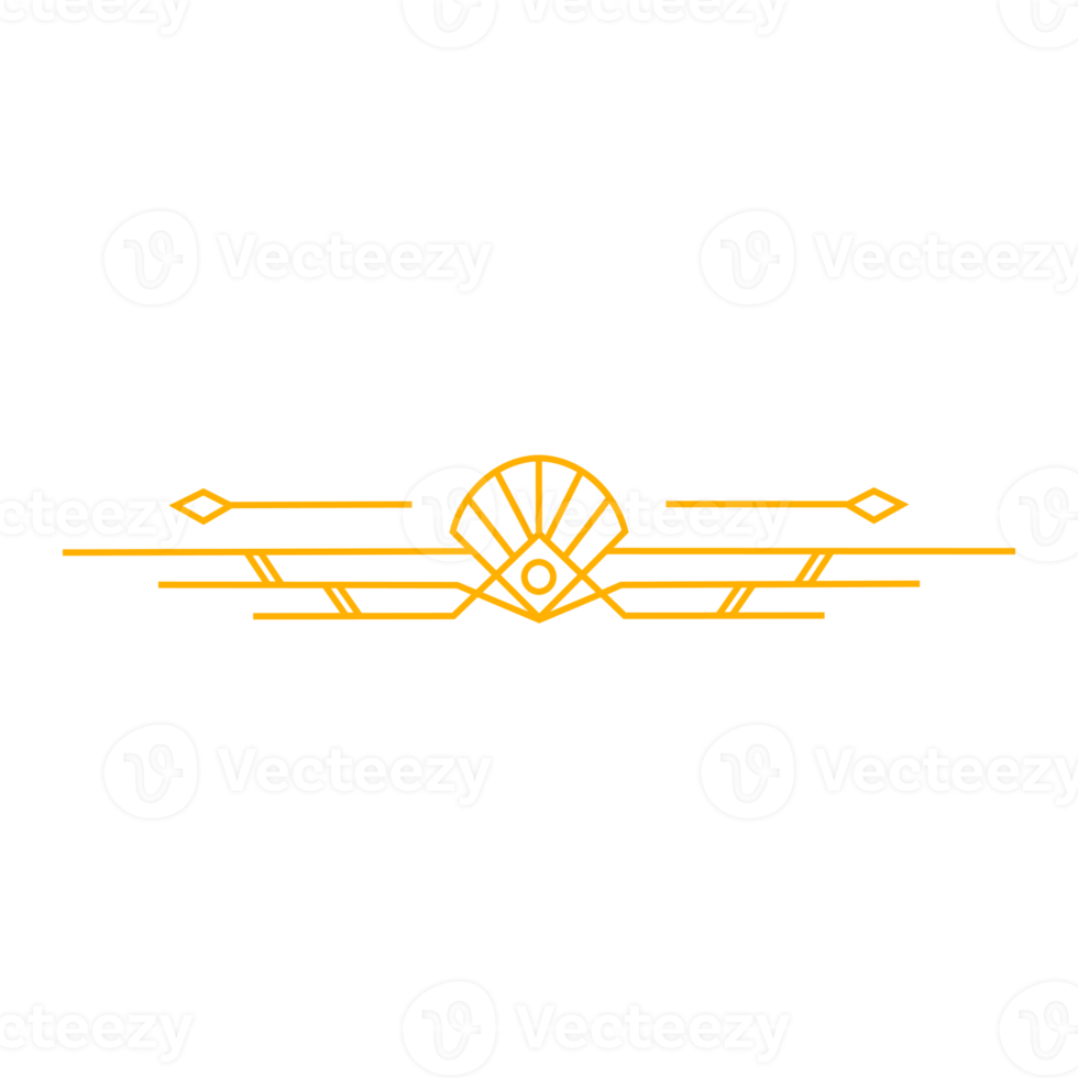 arte deco telaio schema ictus nel d'oro colore per di classe e lusso stile. premio Vintage ▾ linea arte design elemento per copia spazio e bandiera modello png