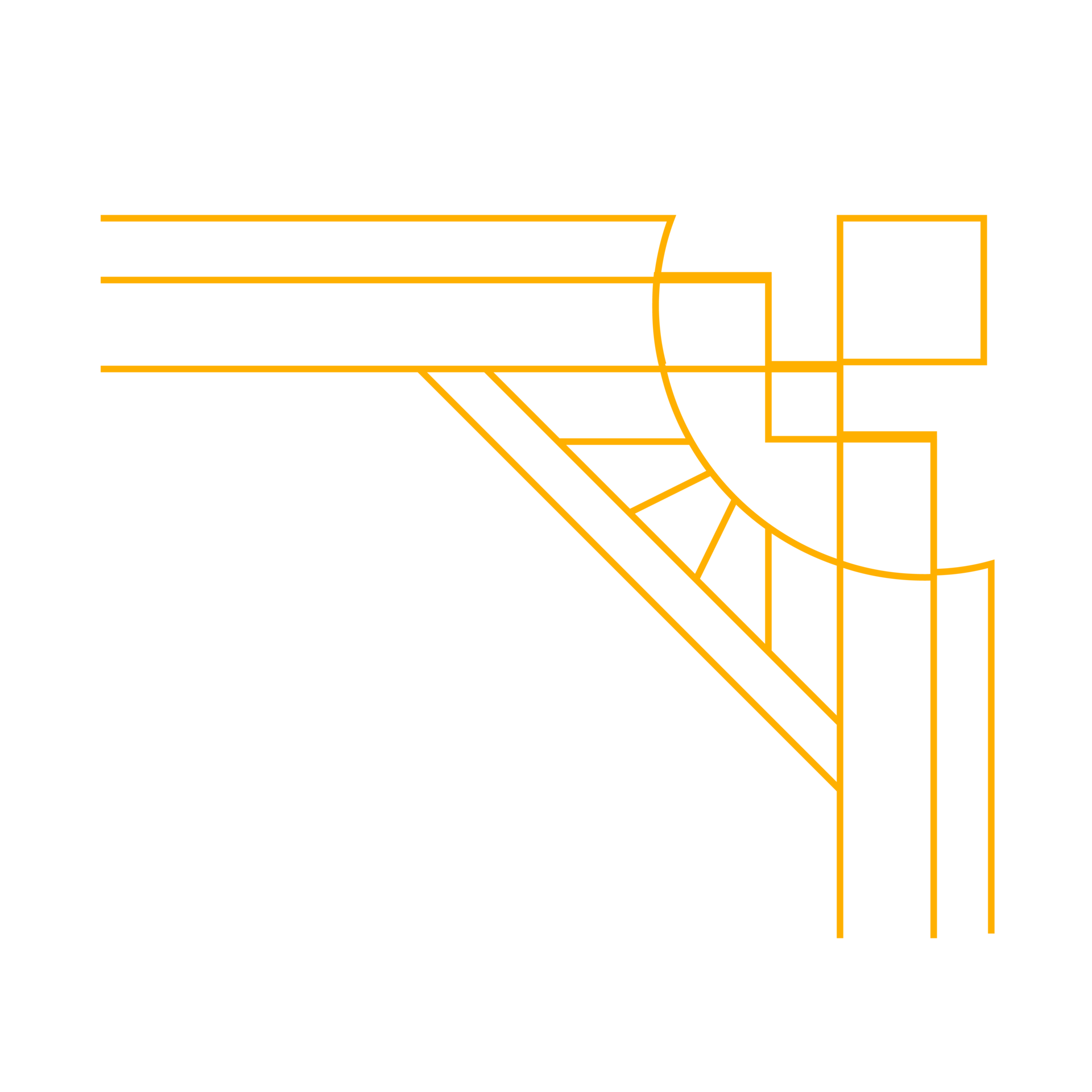 Corner Art deco outline stroke ornament in golden color for classy and