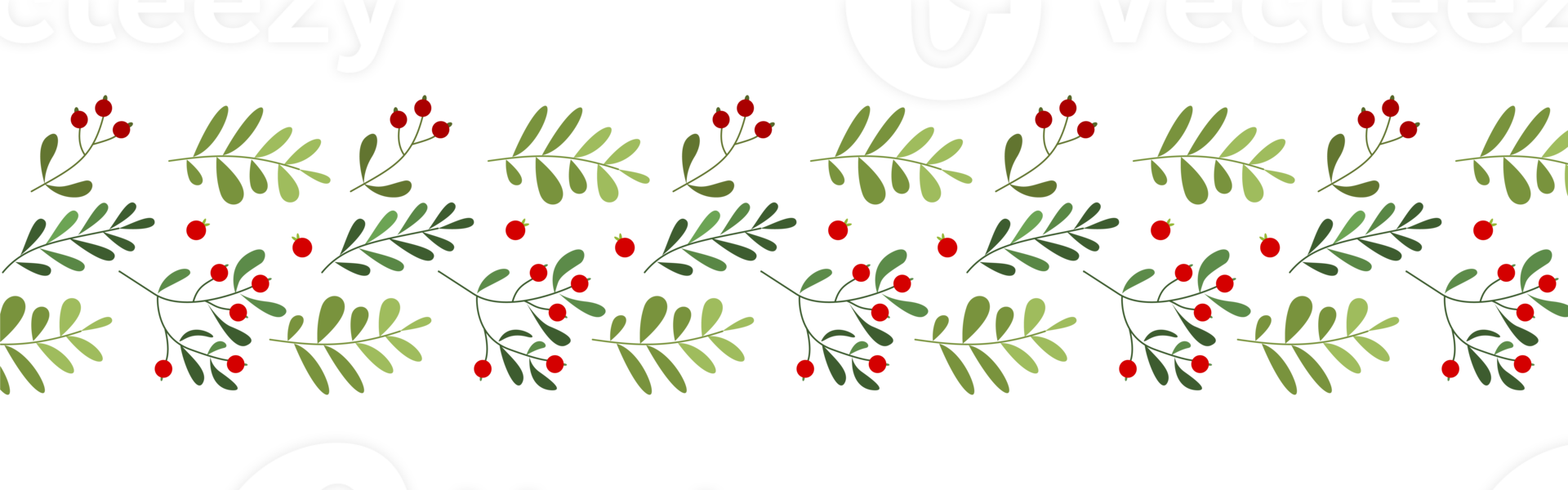 Leaves and flowers pattern for Christmas decoration png