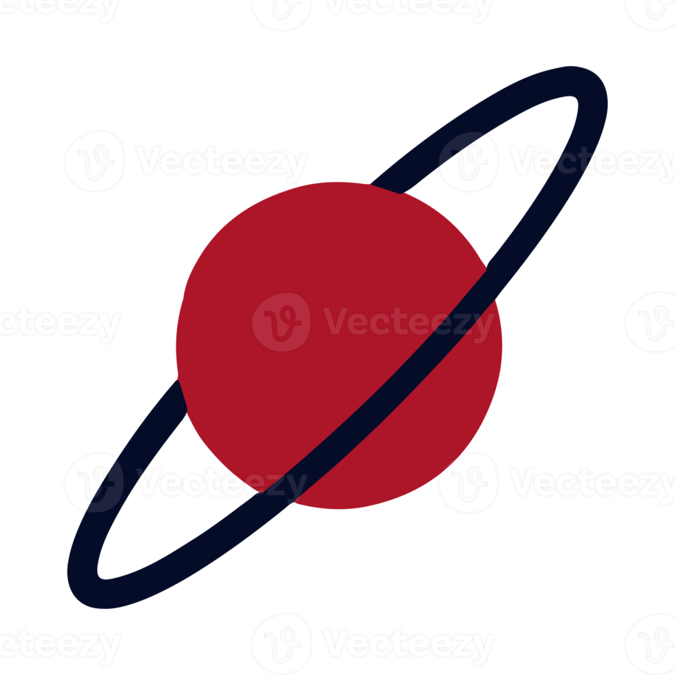 Simple planet illustration for design element png